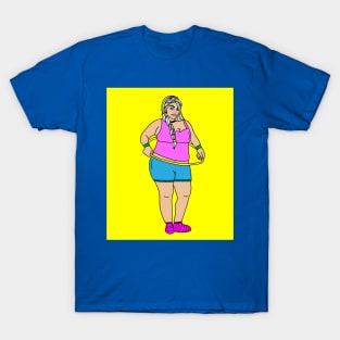 Colorful sporty retro woman T-Shirt